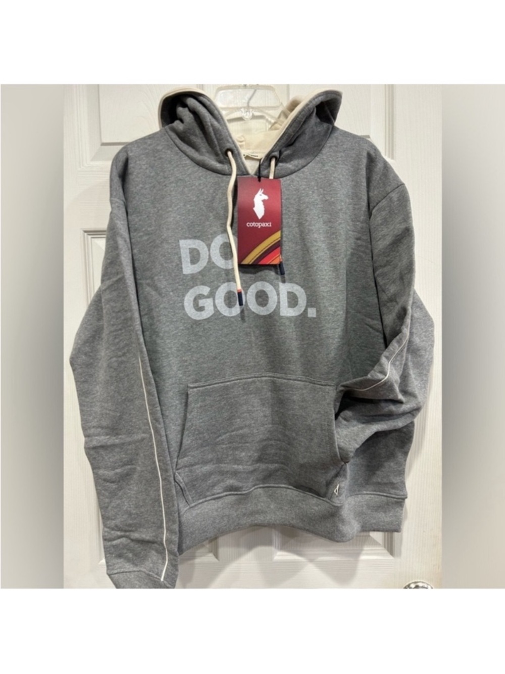 Cotopaxi Men's Medium Do Good Pullover Hoodie Heather Grey Organic Cotton NWT